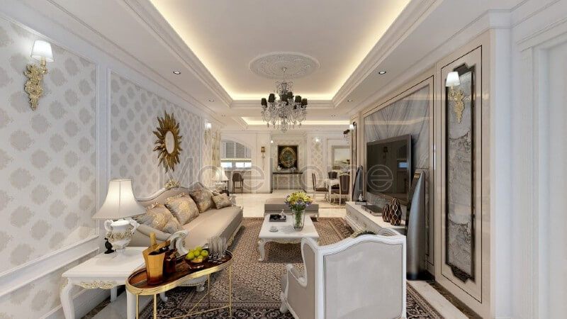 Bộ sofa bọc da được thiết kế rộng vững chãi mang đến cảm giác an toàn và thoải mái cho gia chủ