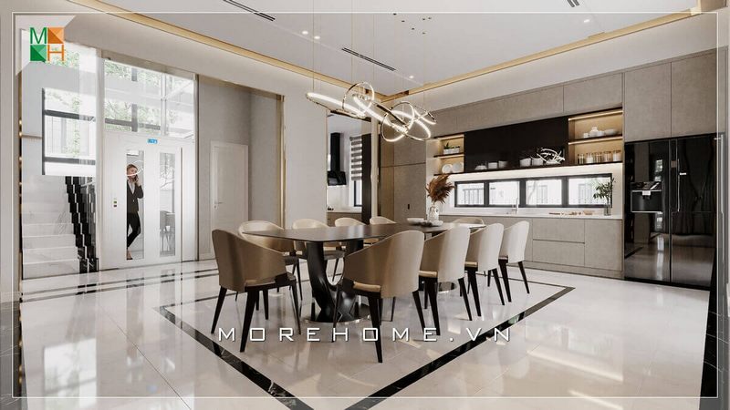 Mẫu thiết kế phòng ăn cho chung cư, nhà phố, biệt thự phong cách hiện đại cao cấp